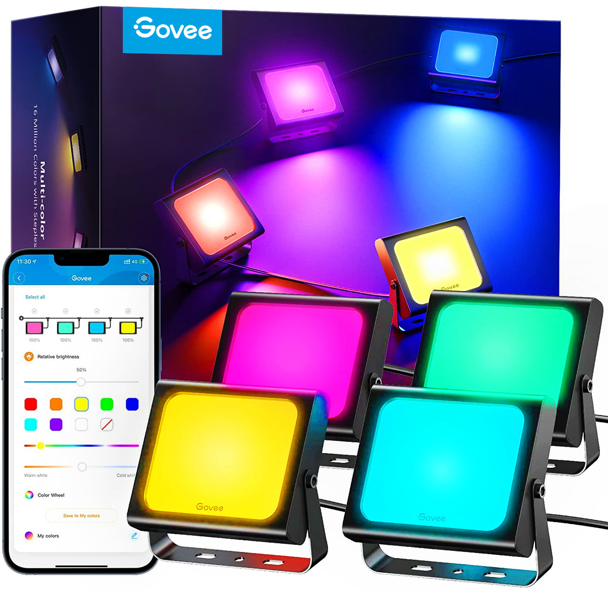 cortex-london-windsor-govee-rgbicww-led-smart-flood-light-4-pack