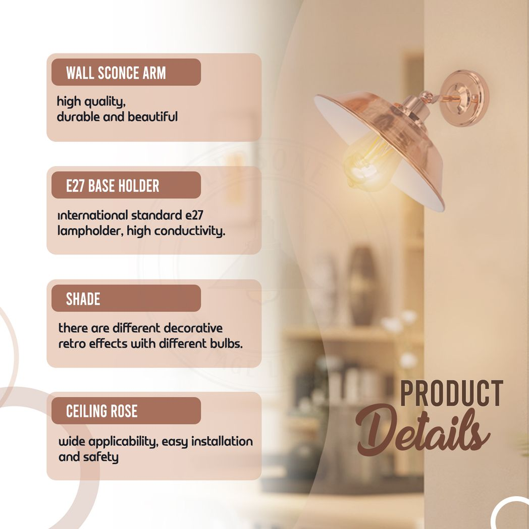 cortex-london-york-rose-gold-vintage-retro-wall-light-e27-metal-shade