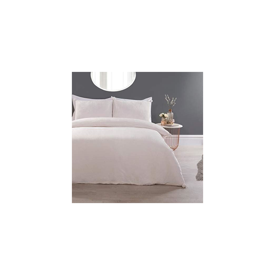cortex-london-kensington-cream-pom-pom-flannel-fleece-duvet-set