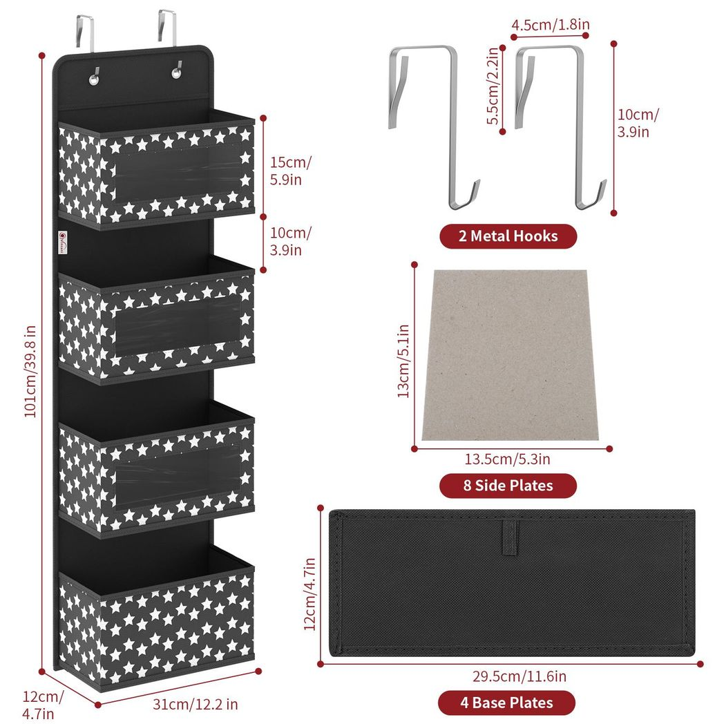 cortex-london-windsor-black-4-tier-hanging-organiser-clear-windows