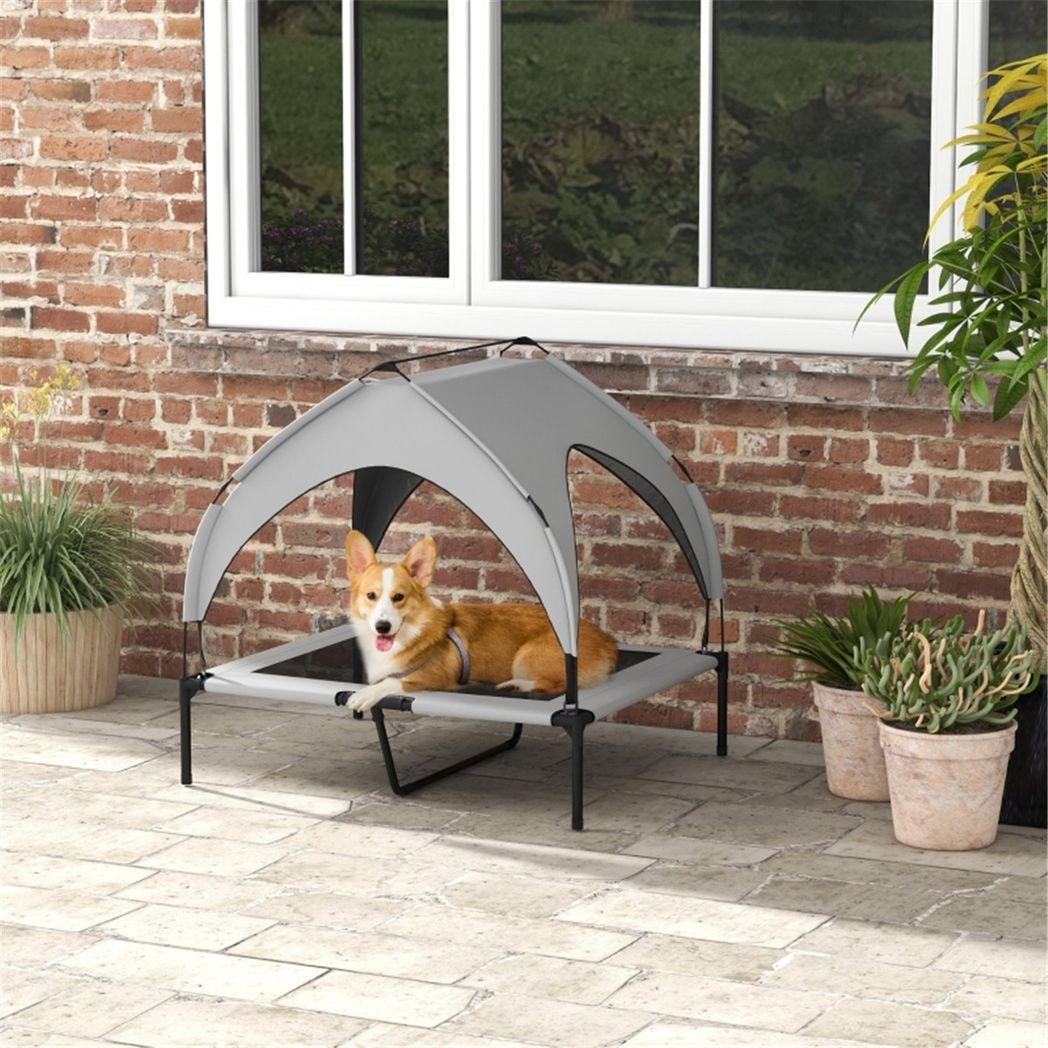 cortex-london-windsor-elevated-canopy-pet-bed-light-grey