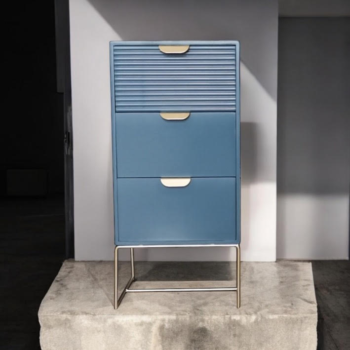 cortex-london-windsor-blue-64cm-wooden-three-drawer-bedside-table