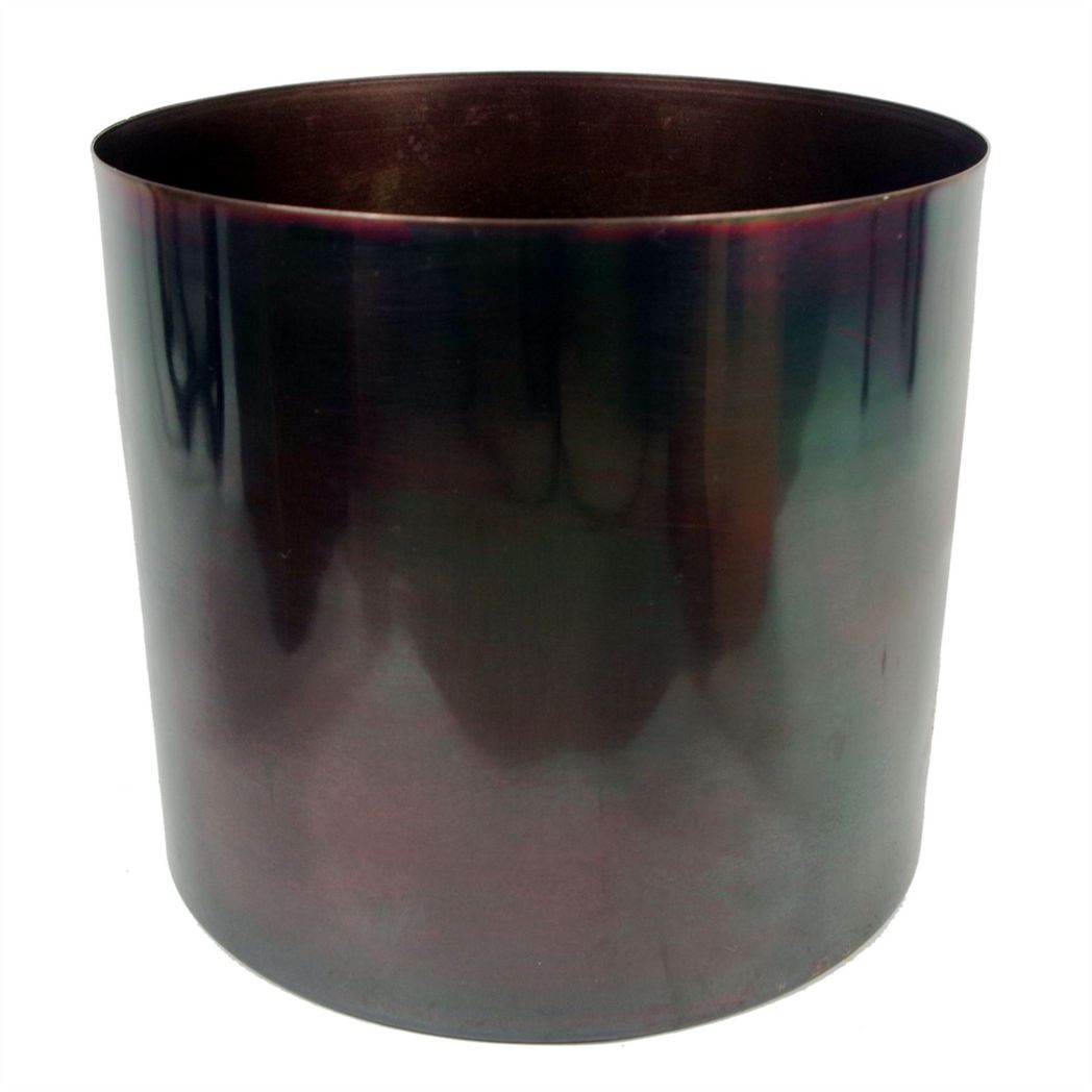 Tall Gold Stand with Iridescent Rainbow Metal Planter 62cm x 18cm
