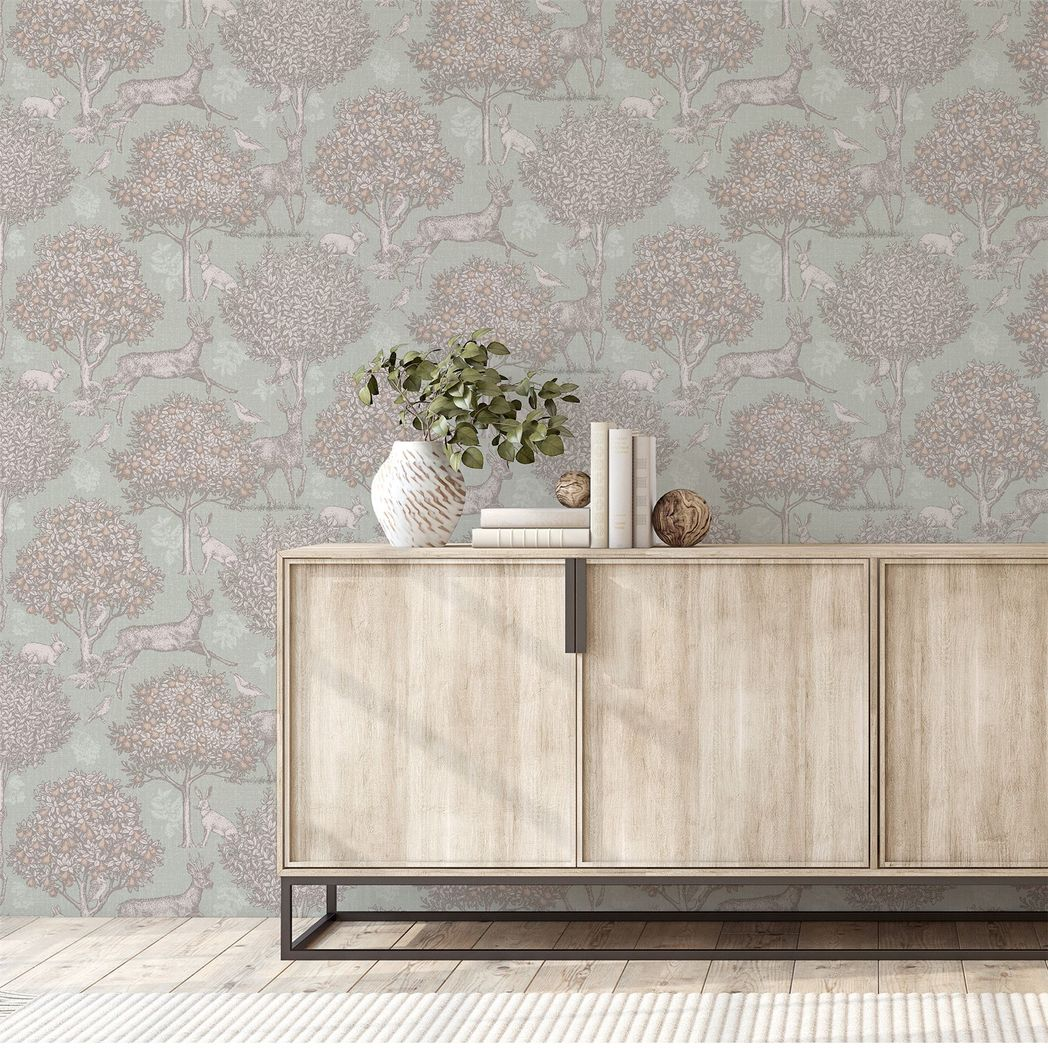 cortex-london-kensington-woodland-scene-sage-green-wallpaper-deer-birds-rabbits