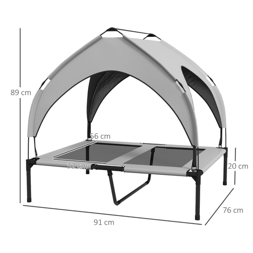 cortex-london-windsor-elevated-canopy-pet-bed-light-grey