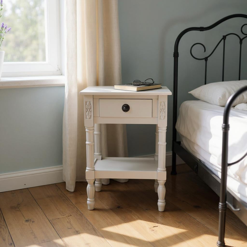 cortex-london-windsor-art-deco-grey-floral-solid-pine-bedside-side-table-with-drawer-and-shelf