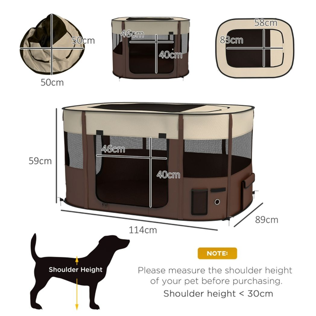 cortex-london-windsor-pet-playpen-carrier-brown-cream-white-and-black