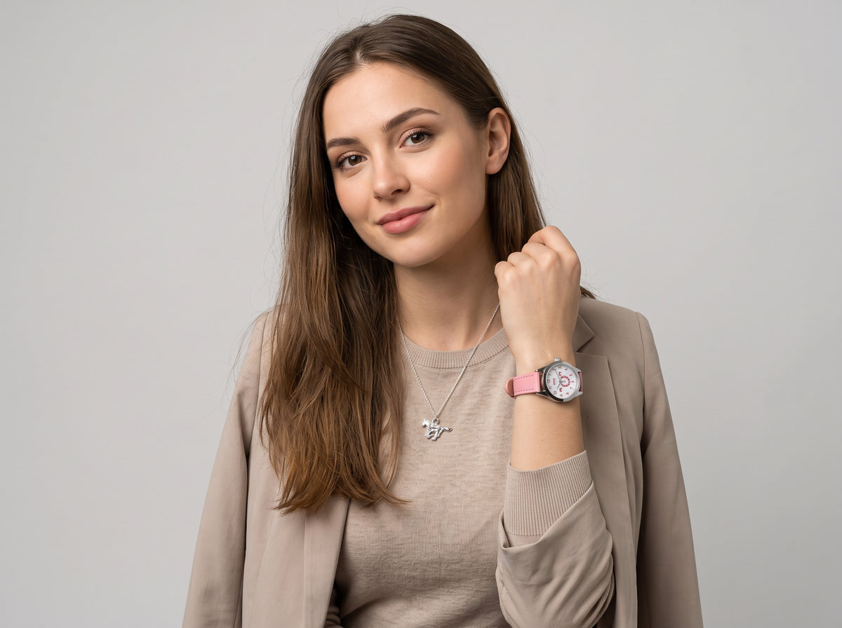 cortex-london-windsor-pink-horse-watch-girls-silvertone-jewellery-set-rel24