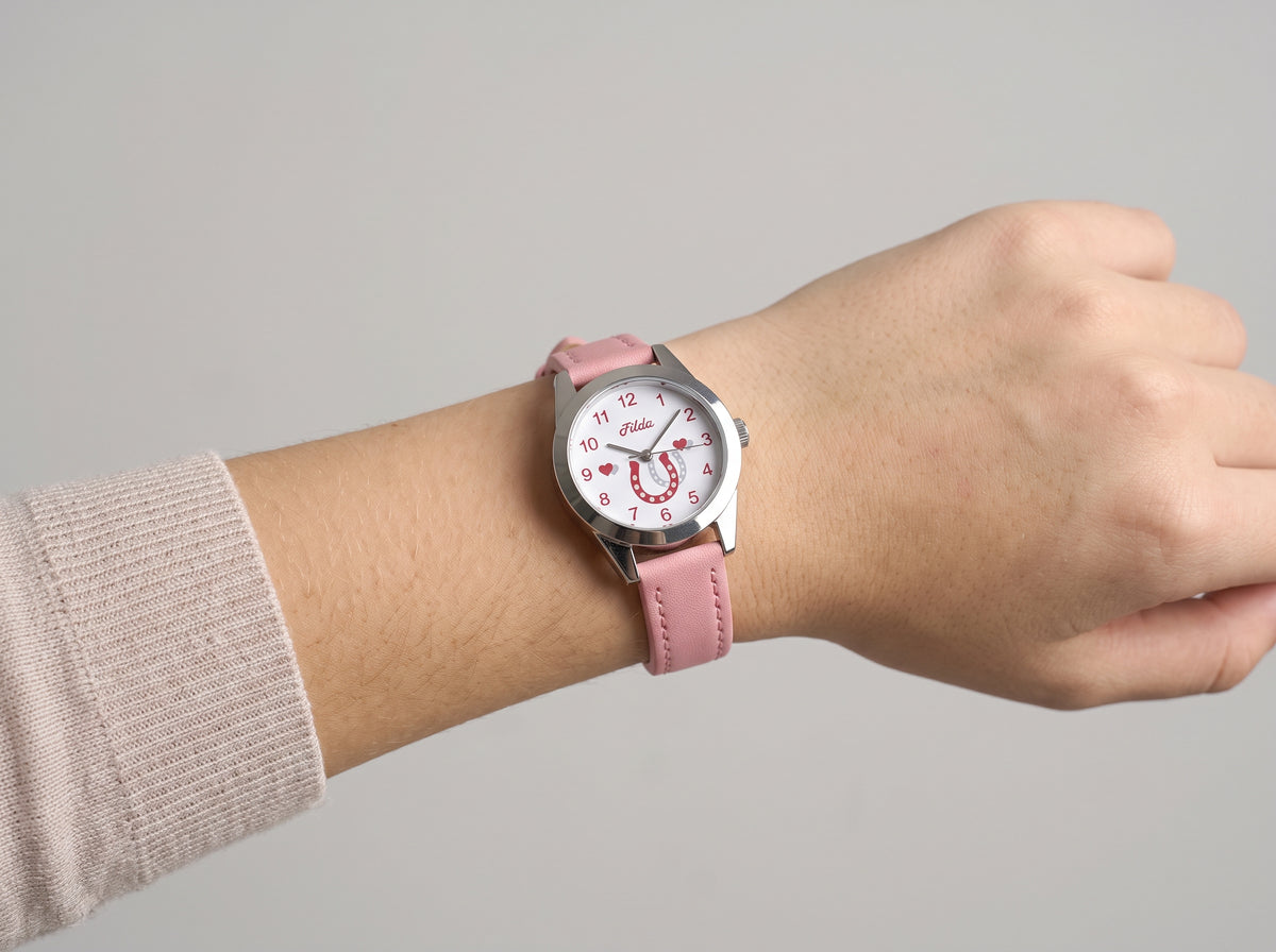 cortex-london-windsor-pink-horse-watch-girls-silvertone-jewellery-set-rel24