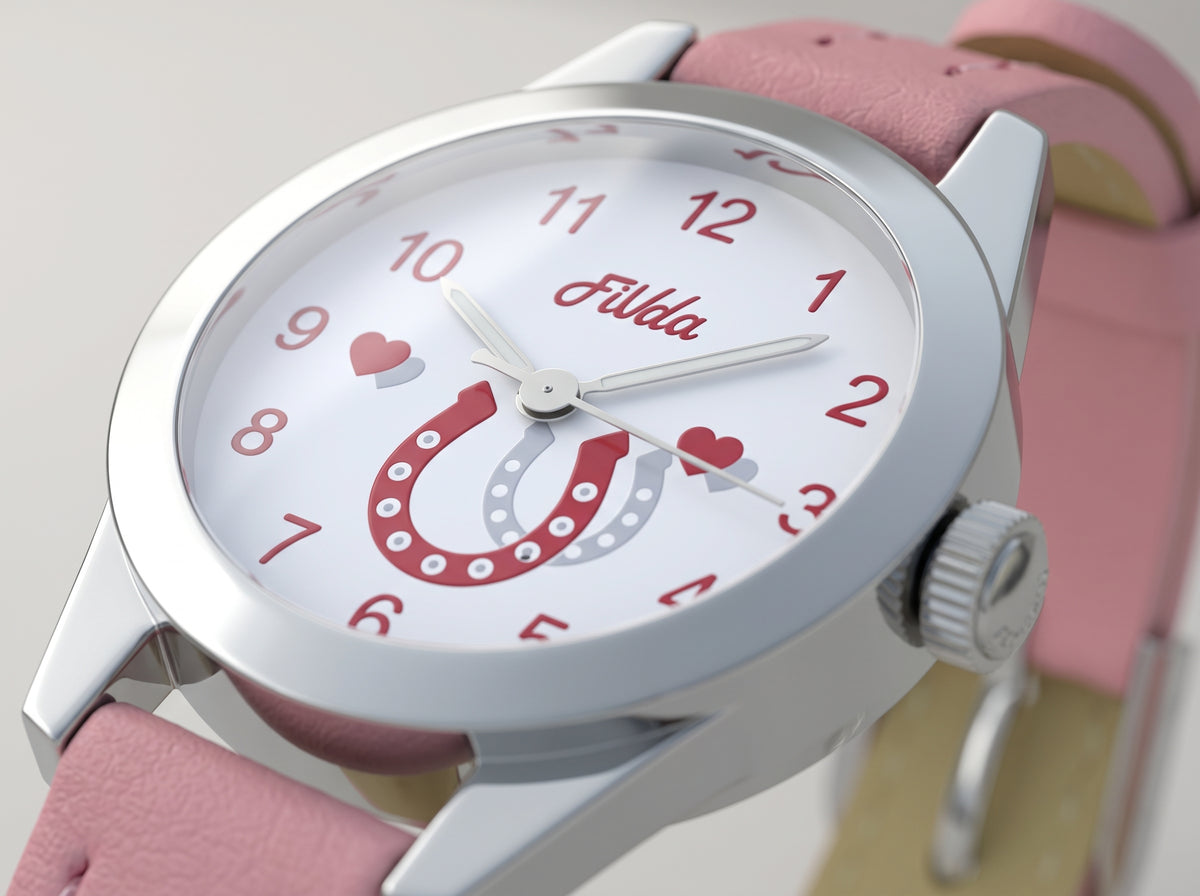 cortex-london-windsor-pink-horse-watch-girls-silvertone-jewellery-set-rel24