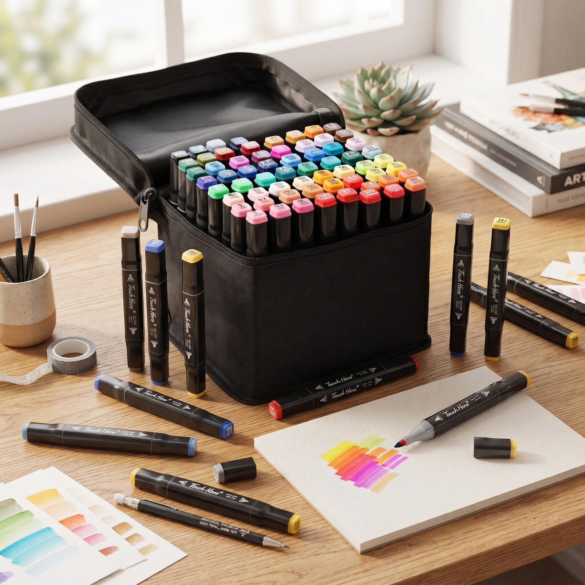 cortex-london-windsor-80-colour-acrylic-marker-set-black-plastic-mixed-colours