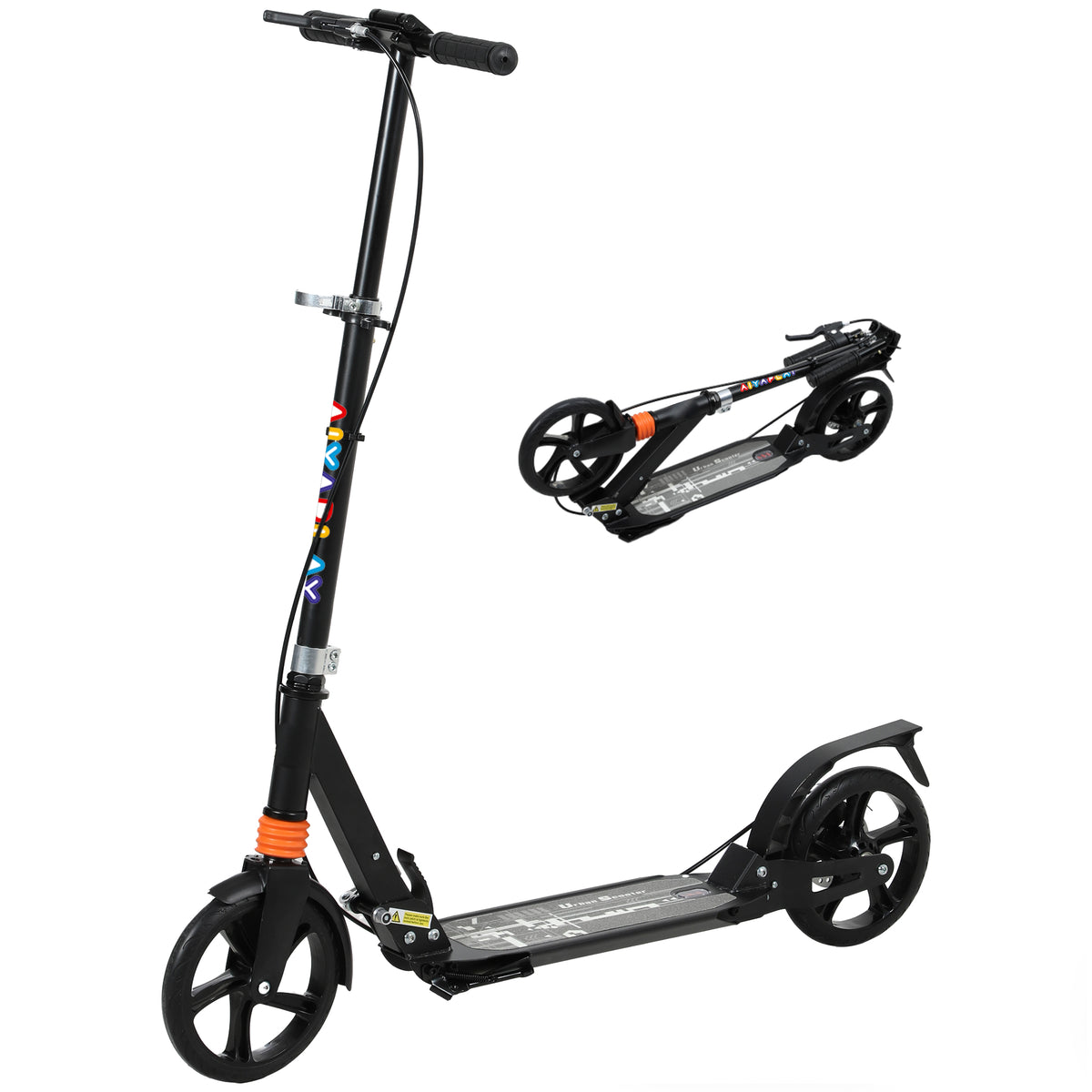 cortex-london-york-kids-foldable-kick-scooter-adjustable-handlebar-black