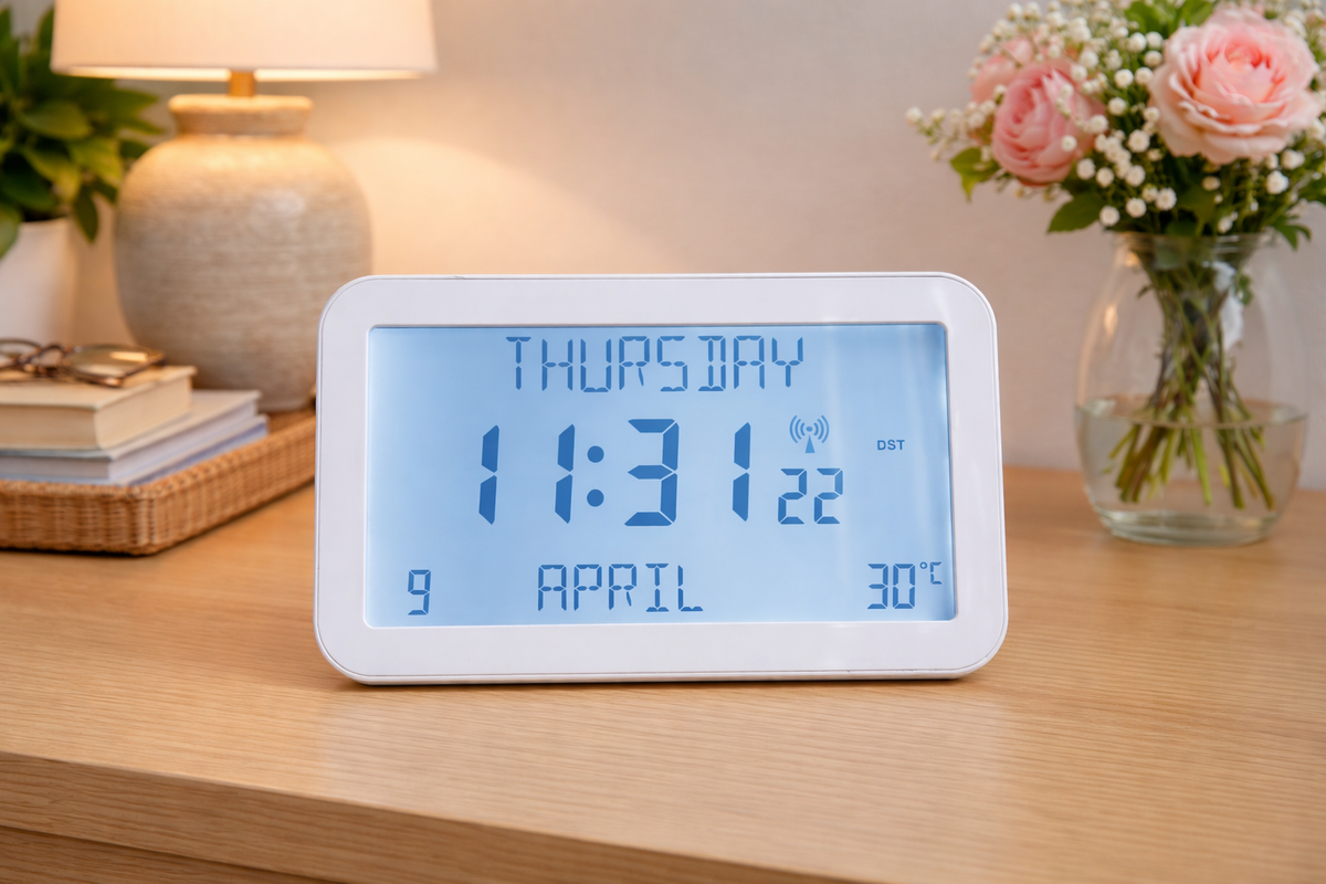 Backlit Easy to Read Full Disclosure Clock White
