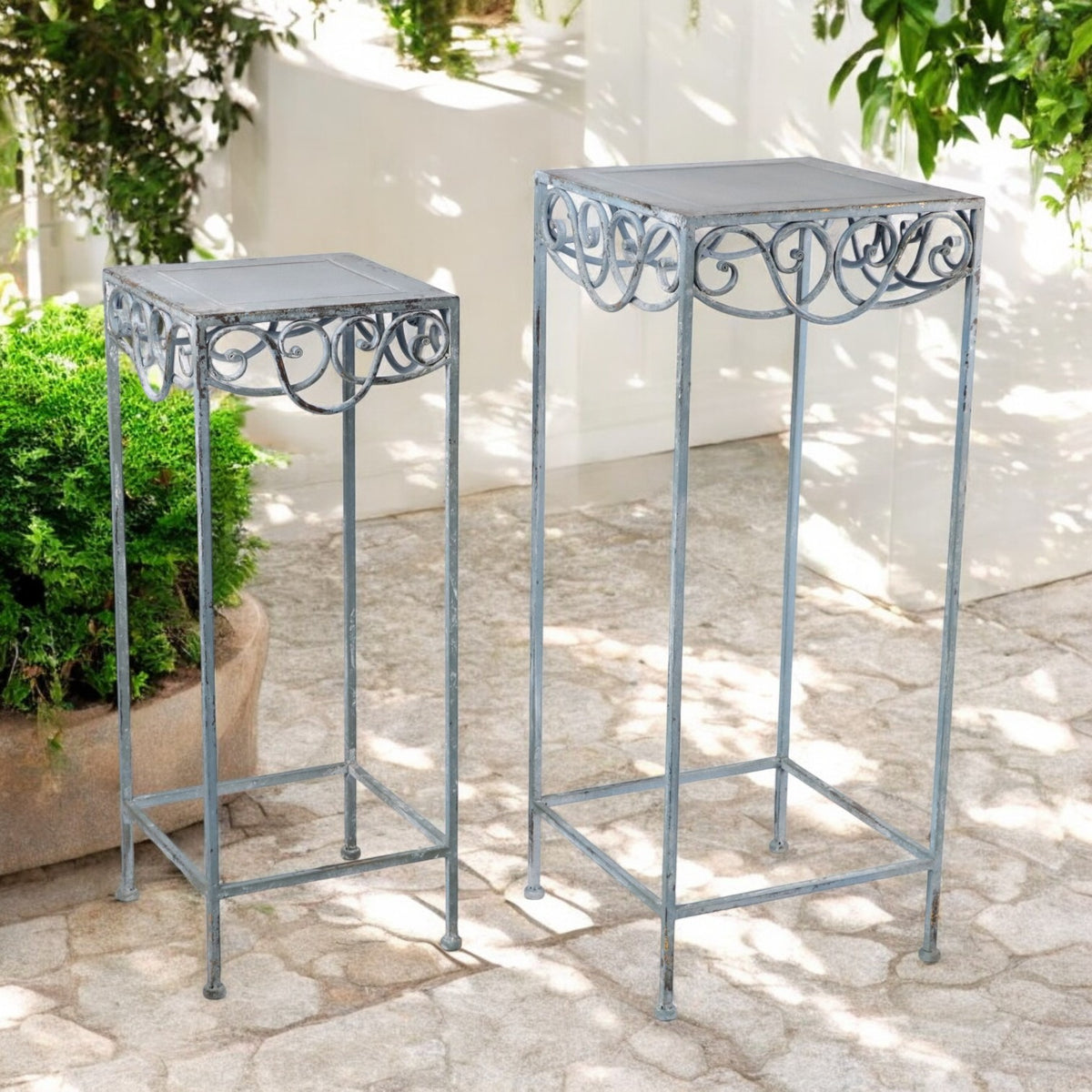 cortex-london-66cm-cream-metal-set-2-plant-stand