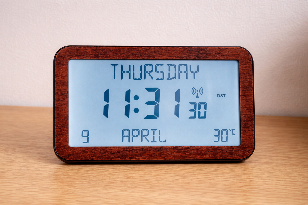 Backlit Easy to Read Full Disclosure Clock Wood