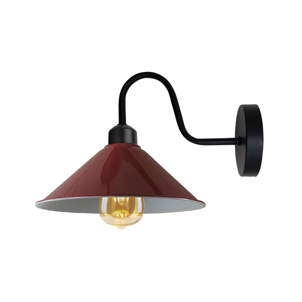 cortex-london-windsor-burgandy-black-e27-swan-neck-cone-wall-light