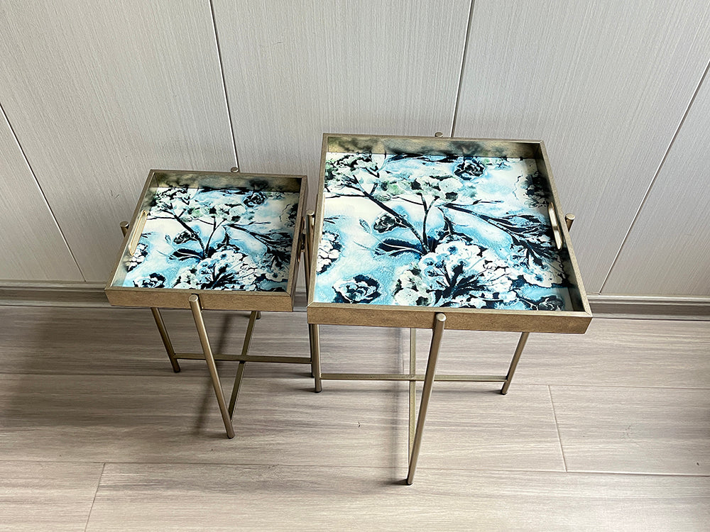cortex-london-kensington-art-deco-floral-marble-effect-side-table-set-two