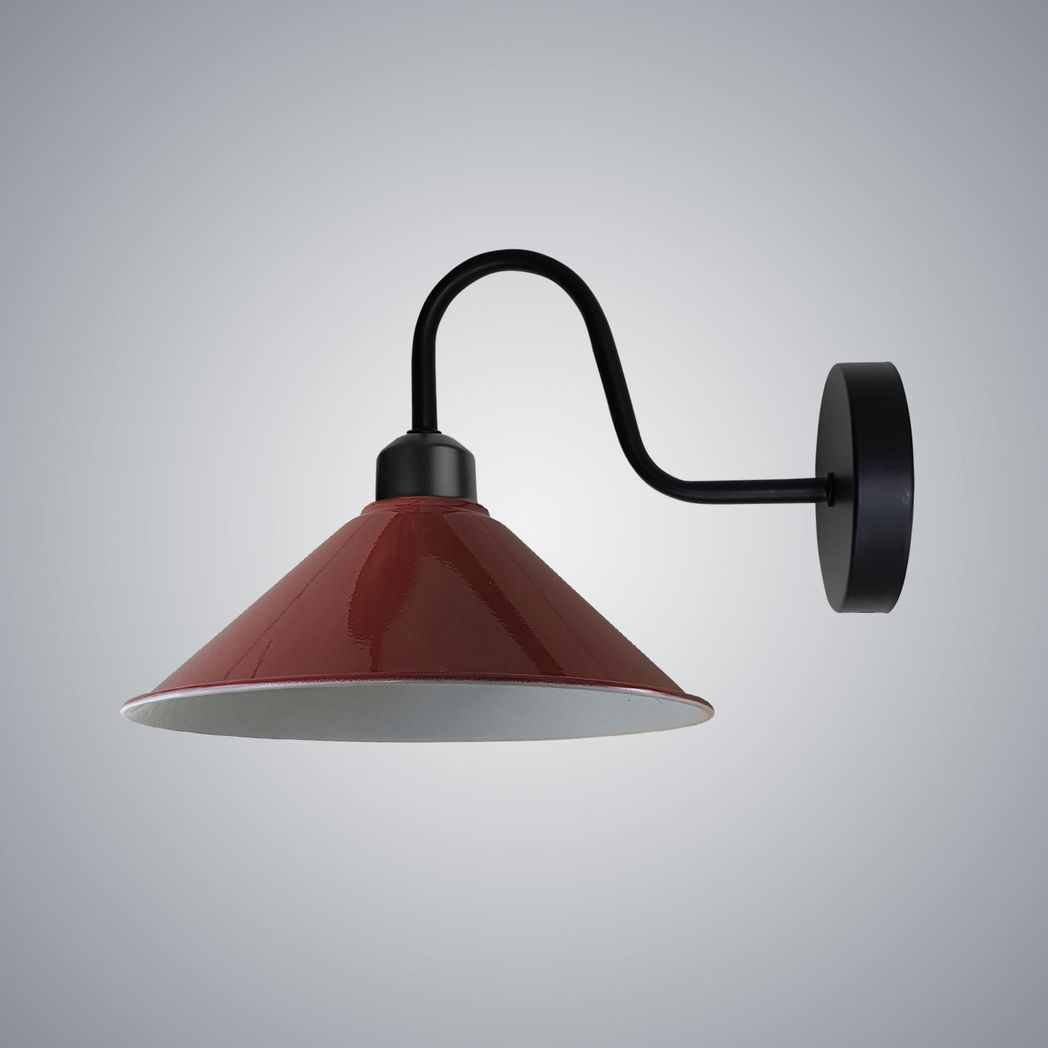 cortex-london-windsor-burgandy-black-e27-swan-neck-cone-wall-light