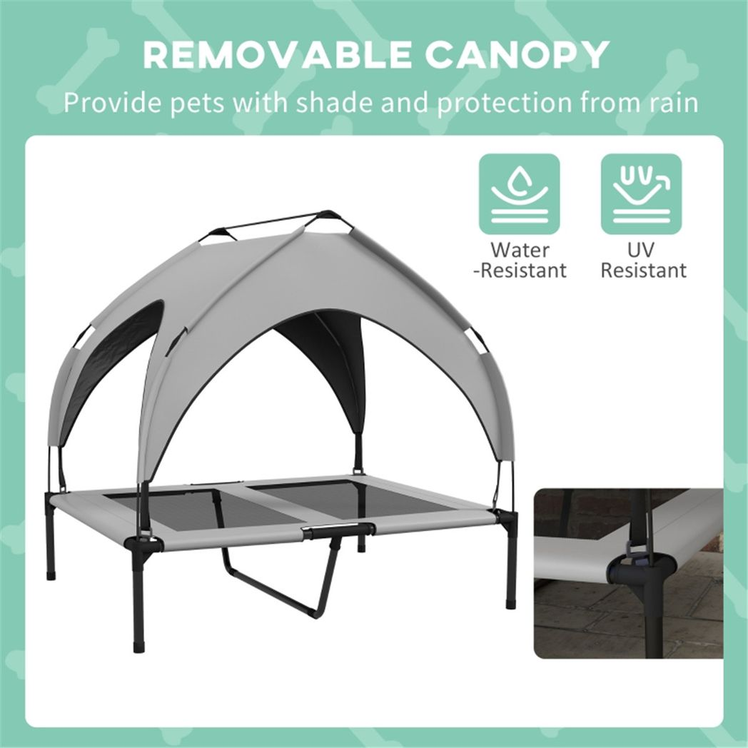 cortex-london-windsor-elevated-canopy-pet-bed-light-grey