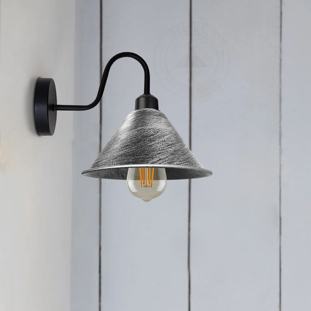 cortex-london-york-brushed-silver-black-vintage-wall-light-e27-metal-cone-shade