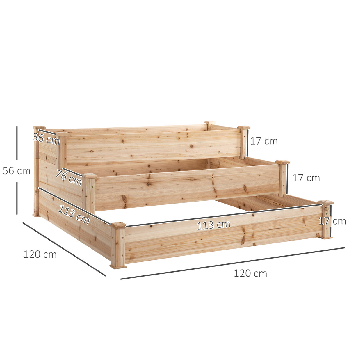 cortex-london-york-wooden-3-tier-raised-bed-planter-124x124x56cm