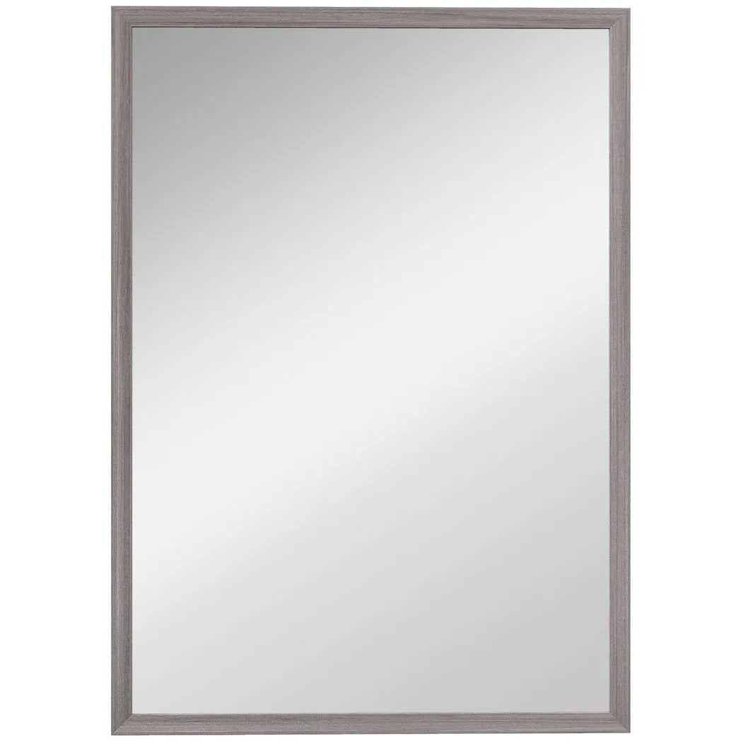 HOMCOM Wall Bathroom Mirror, 50 x 70 cm Wall-Mounted Mirror for Living Room, Bedroom, Hallway, Grey