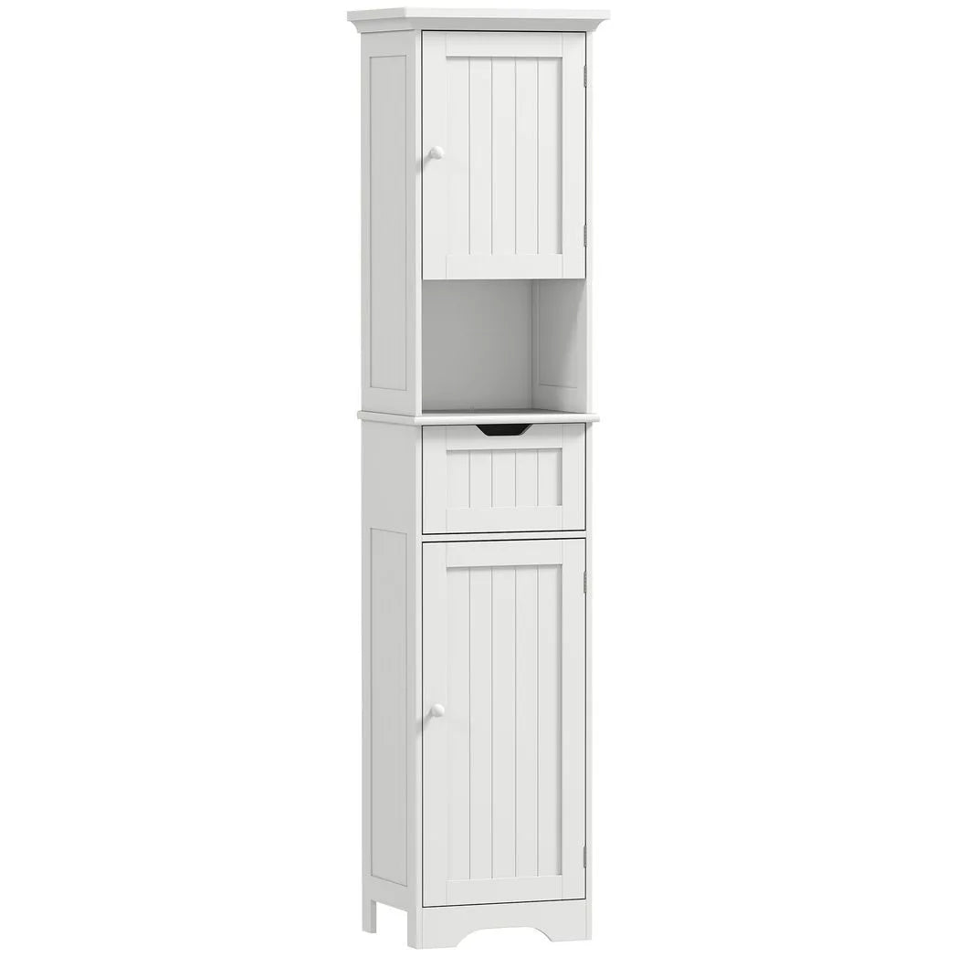 HOMCOM Slim Bathroom Storage Cabinet, with Sensor Lights - White