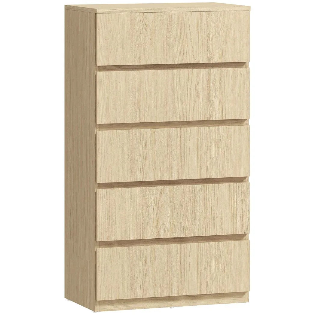 HOMCOM Chest of Drawers, 5-Drawer Storage Cabinets, Modern Dresser, Storage Drawer Unit for Bedroom
