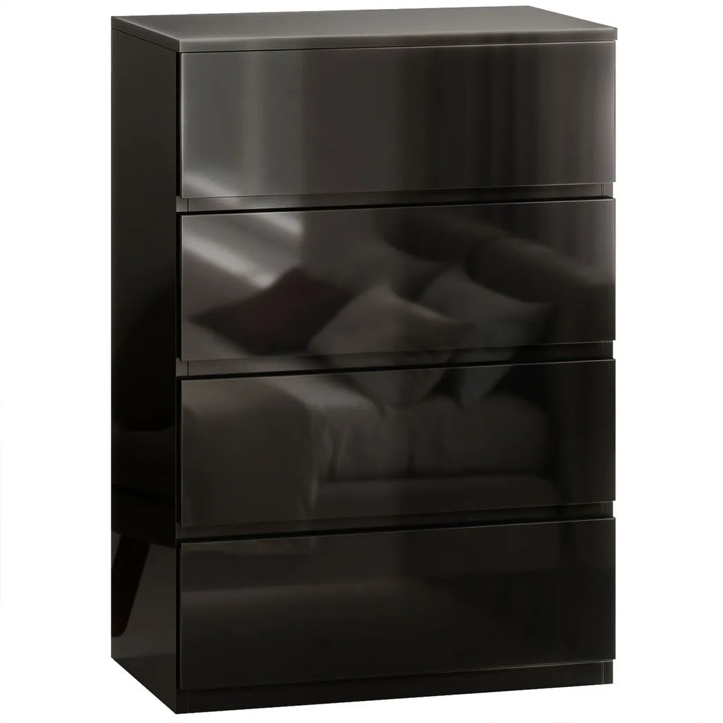 HOMCOM Chest of Drawers, 4-Drawer Storage Cabinets, Modern Dresser, Storage Drawer Unit for Bedroom