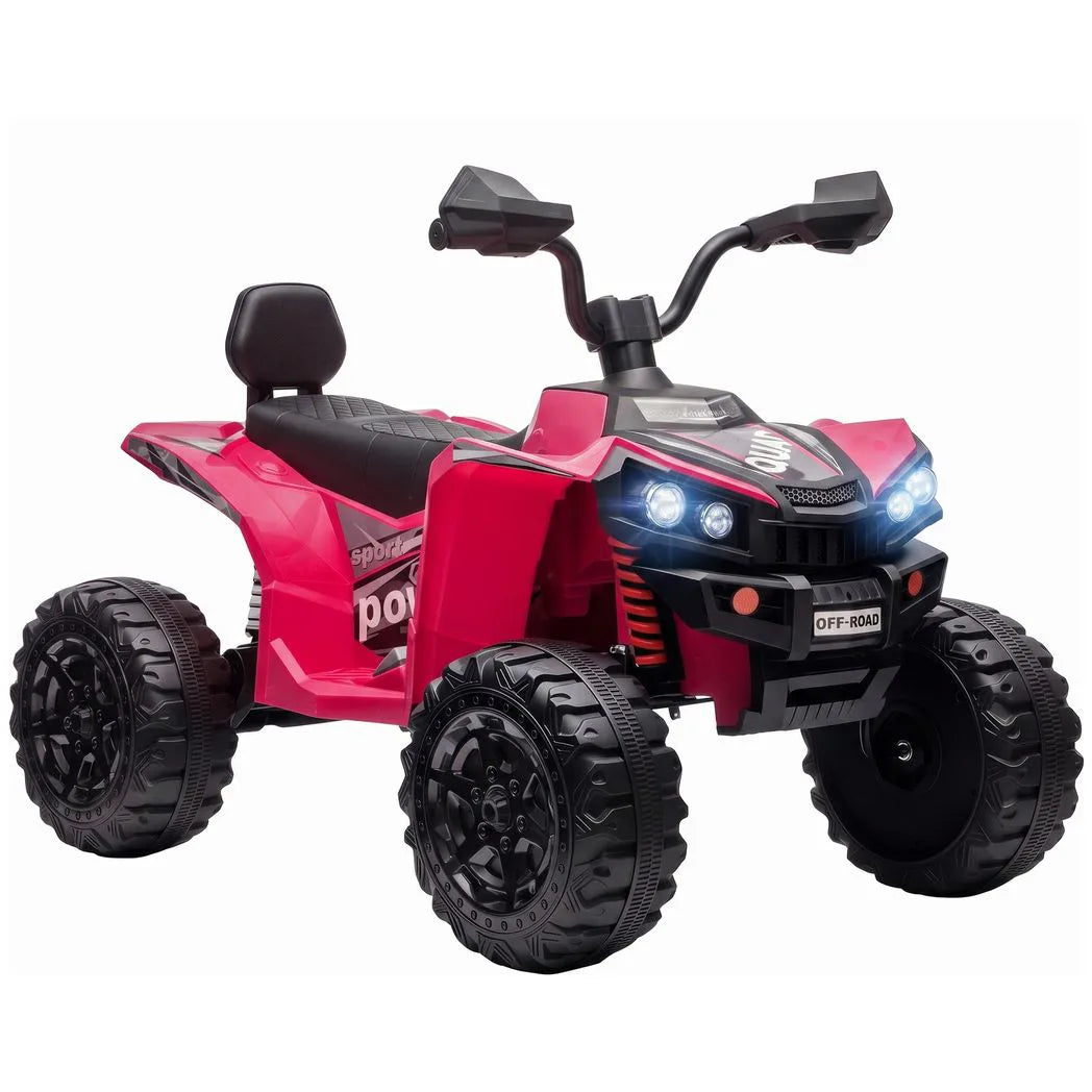 AIYAPLAY 24V 2 Seater Electric Quad Bike for Kids, Ride On Car ATV Toy w/ Forward Backward, for Boys Girls 3-8 Years, Pink