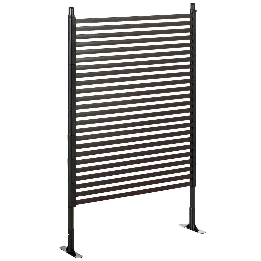 Outsunny Garden Fence with 2 Standing Ways for Hard & Soft Ground, Decorative Outdoor Divider, Animal Barrier Fence, Brown