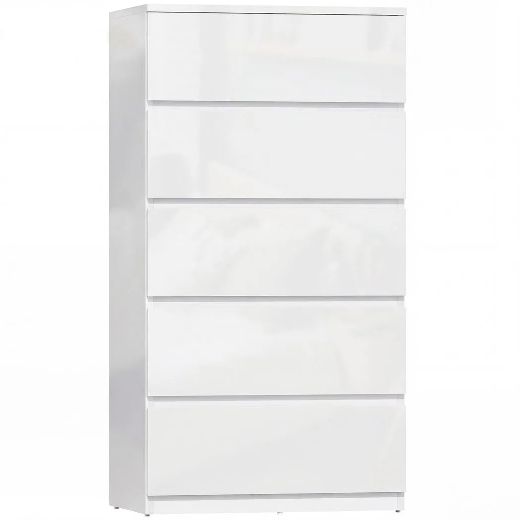 HOMCOM Chest of Drawers, 5-Drawer Storage Cabinets, Modern Dresser, Storage Drawer Unit for Bedroom