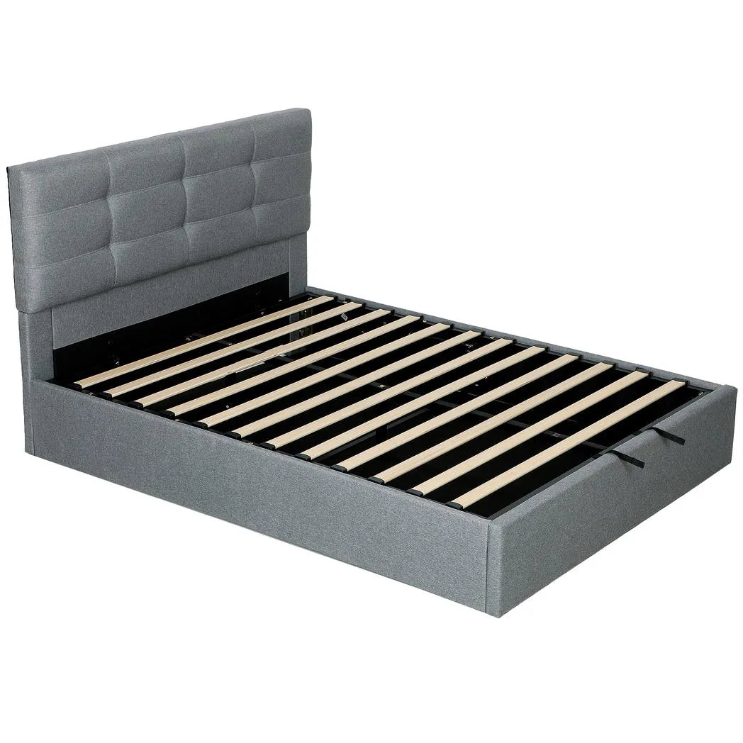 HOMCOM 5ft King Ottoman Bed with Gas Lift Storage - Grey