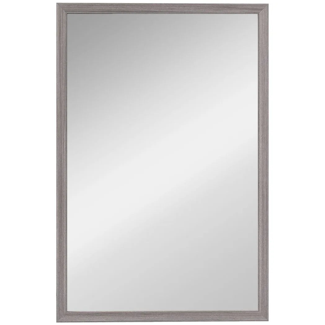 HOMCOM Wall Bathroom Mirror, 40 x 60 cm Wall-Mounted Mirror for Living Room, Bedroom, Hallway, Grey
