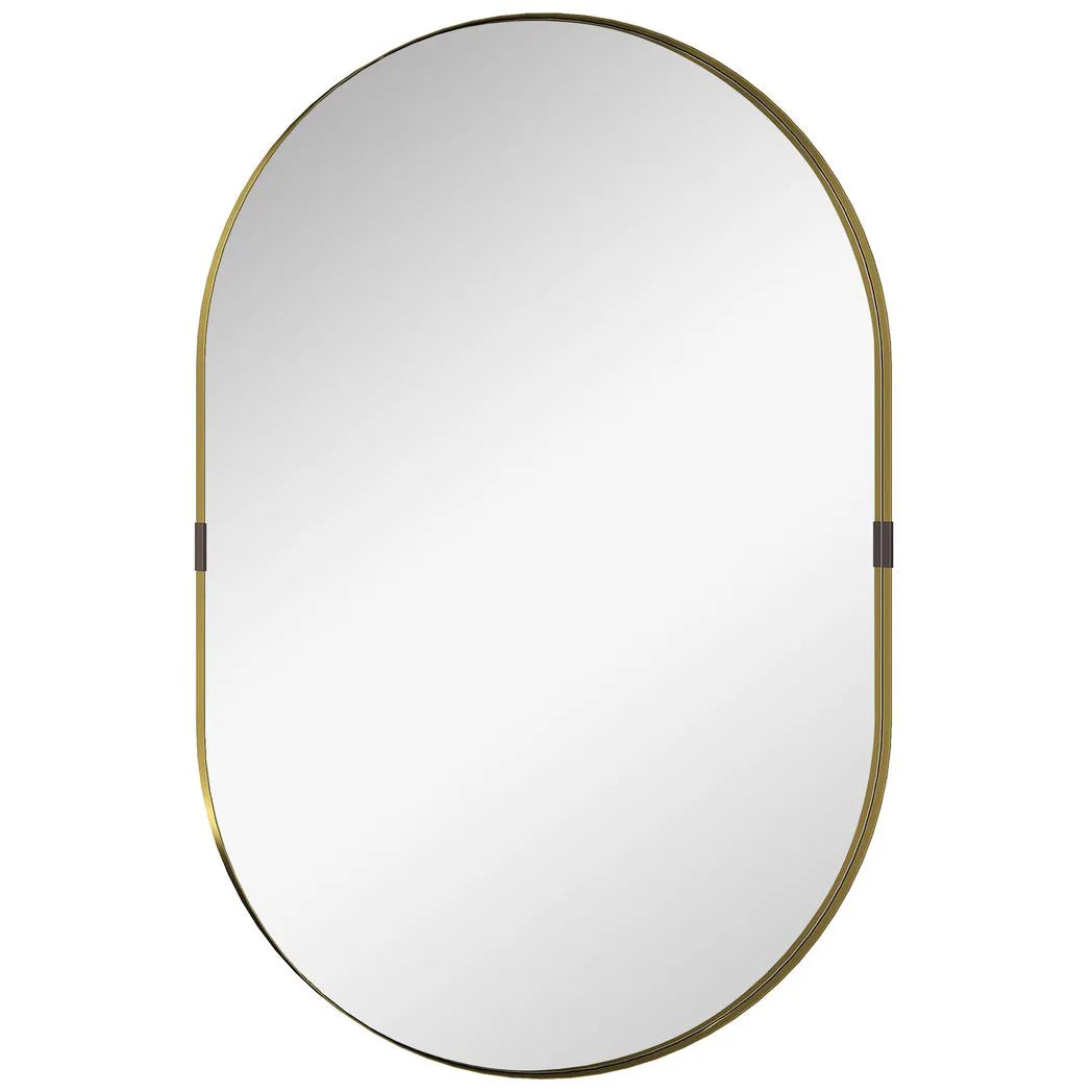 HOMCOM Wall Mirror, Bathroom Mirror with Elevated Aluminium Alloy Frame, 60 x 90 cm, Gold Tone