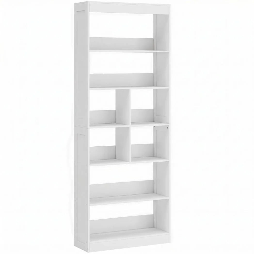 HOMCOM Bookcase, 6-Tier Bookshelf with Open Storage Shelves, Cubes, 180 cm Tall Display Shelf with Anti-Tipping Design, White