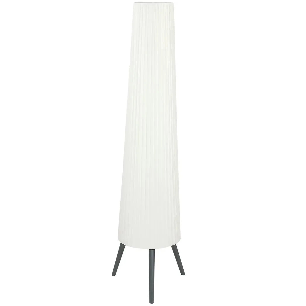 HOMCOM Dimmable Tripod Floor Lamp with Foot Switch, Nordic Standing Lamp with Fabric Shade, 153cm, White and Grey