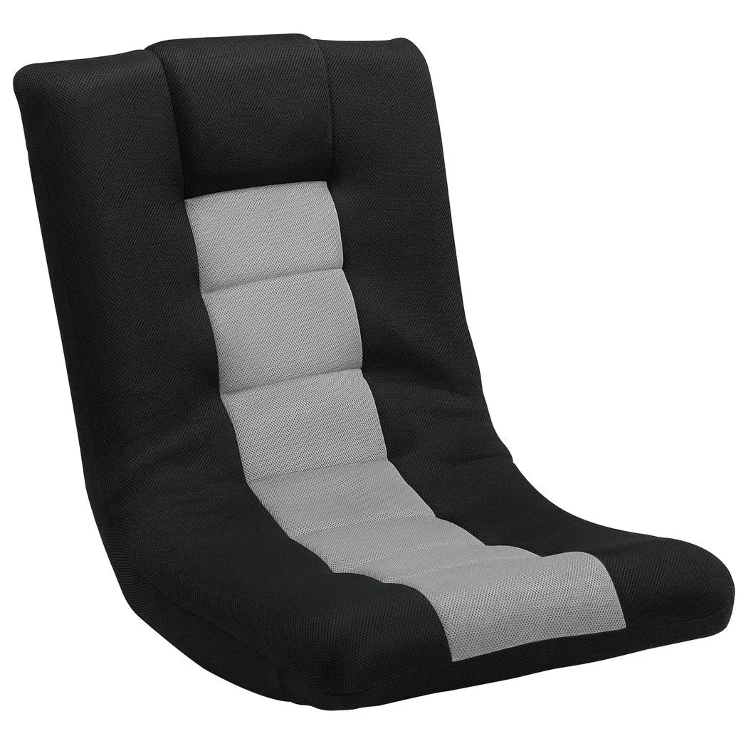 HOMCOM Floor Chair, Folding Floor Sofa with Adjustable Backrest, Wide Seat, Swivel Base, Black