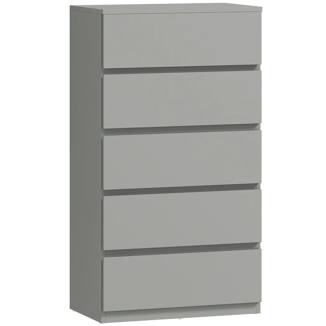 HOMCOM Chest of Drawers, 5-Drawer Storage Cabinets, Modern Dresser, Storage Drawer Unit for Bedroom