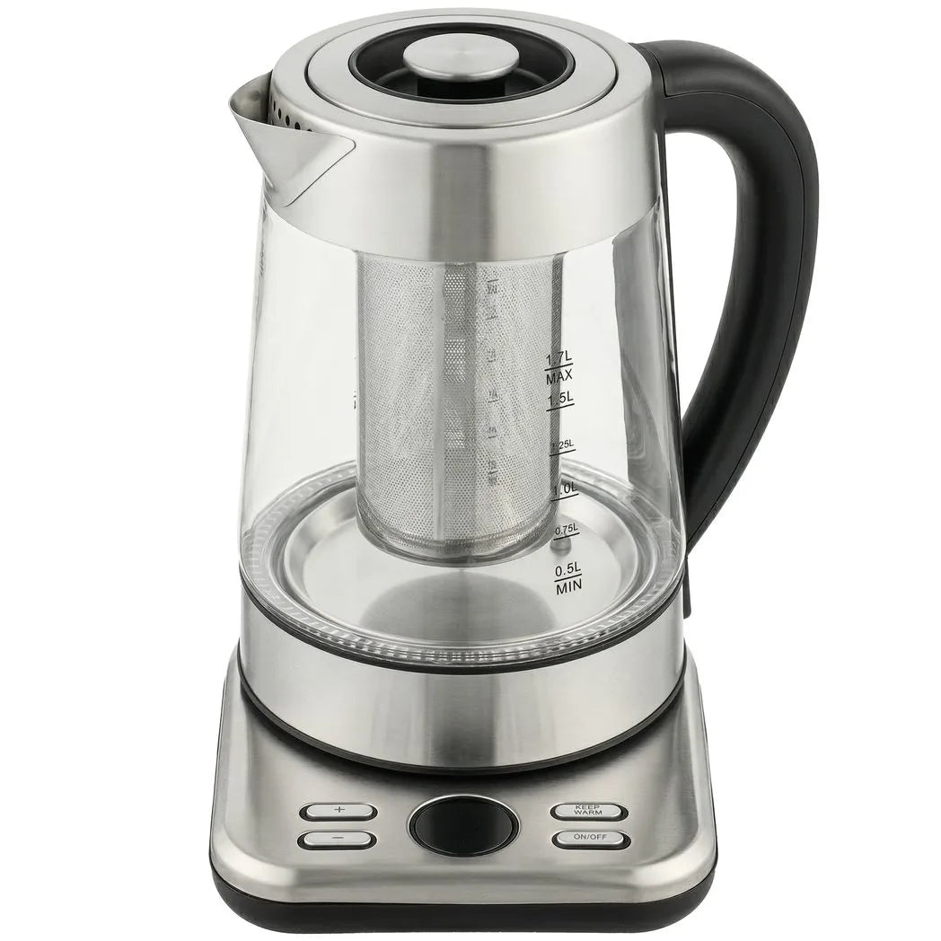 HOMCOM Electric Kettle, 1.7L Fast Boil 3KW Water Kettle with UK Strix Thermostat, Tea Infuser, Keep Warm Function