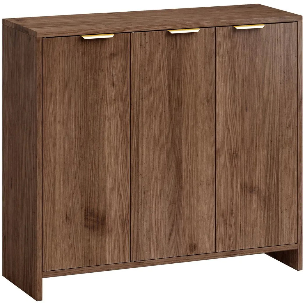HOMCOM Sideboard Cabinet, Modern Storage Cabinet with 3 Doors and Adjustable Shelves for Living Room, Dining Room, Brown