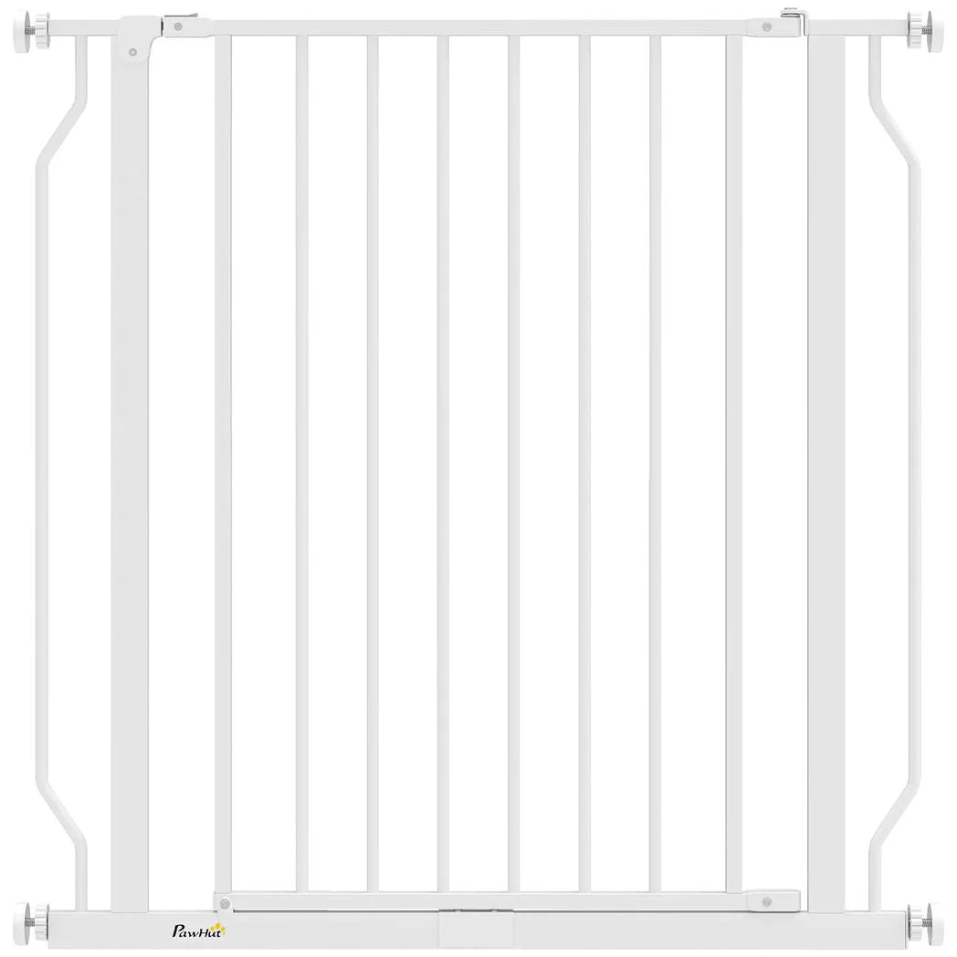 PawHut Extra Wide Dog Gate, with Door Pressure, for Doorways, Hallways, Staircases - White