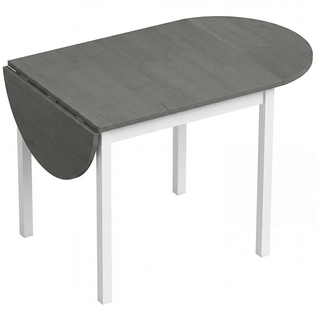 HOMCOM 4-6 Person Wooden Drop-Leaf Table - Grey