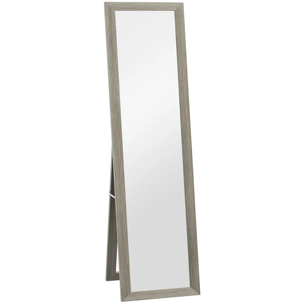 HOMCOM Full Length Mirror, 37 x 157 cm, Hanging or Freestanding, Rectangular Full Body Mirror for Living Room, Bedroom, Grey