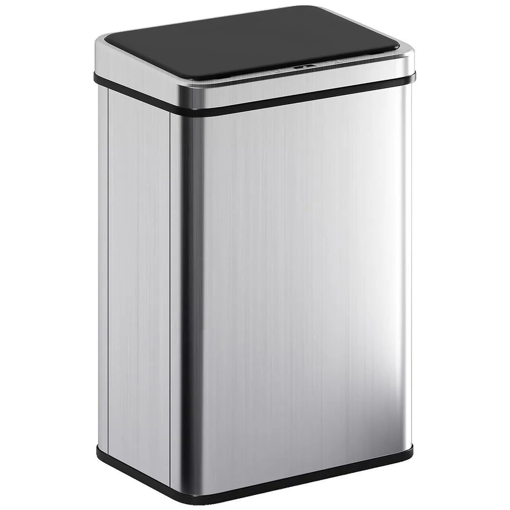 HOMCOM 40L Sensor Bin with Soft-Close Lid, Stainless Steel Automatic Touchless Motion Sensor Kitchen Bin, Silver Tone