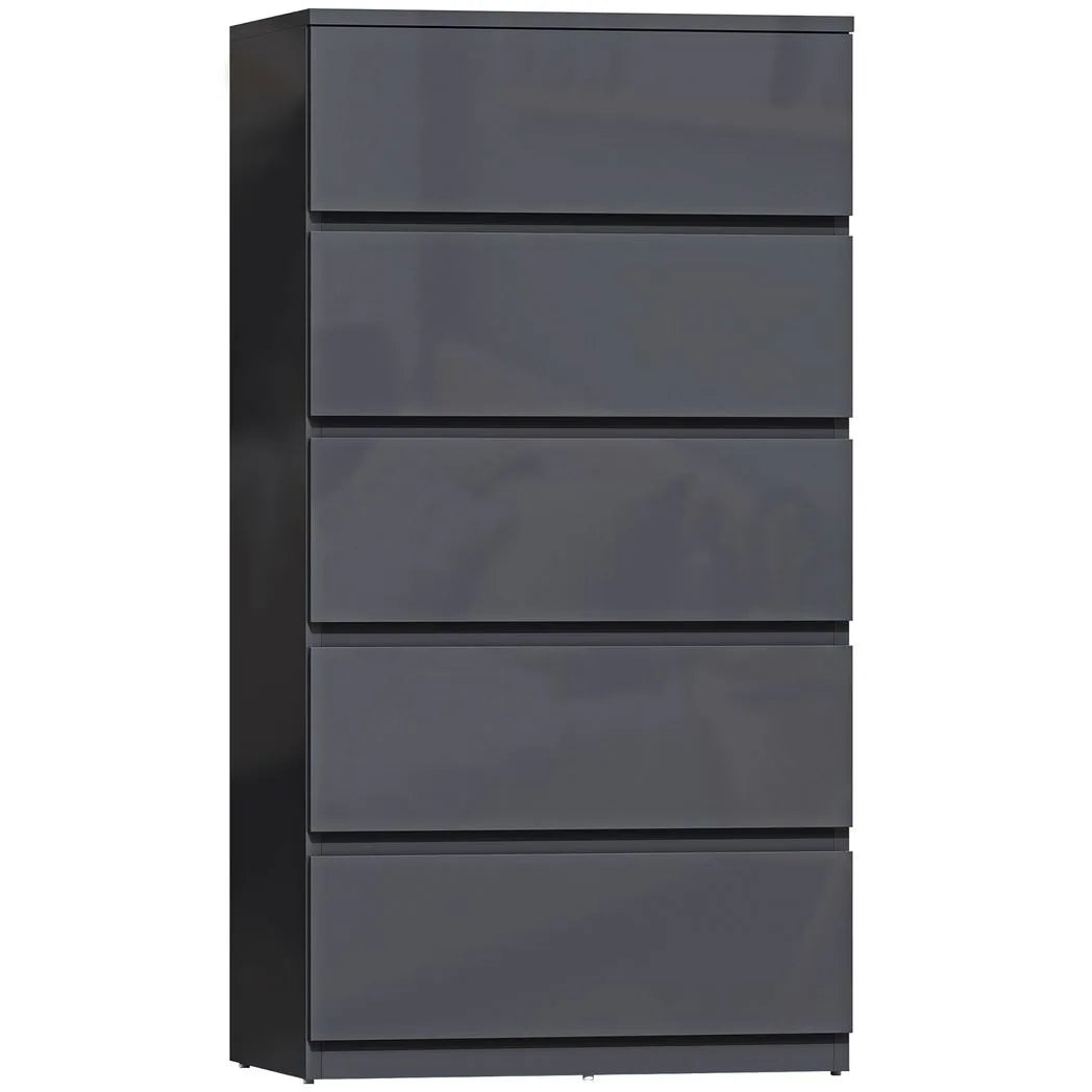 HOMCOM Chest of Drawers, 5-Drawer Storage Cabinets, Modern Dresser, Storage Drawer Unit for Bedroom