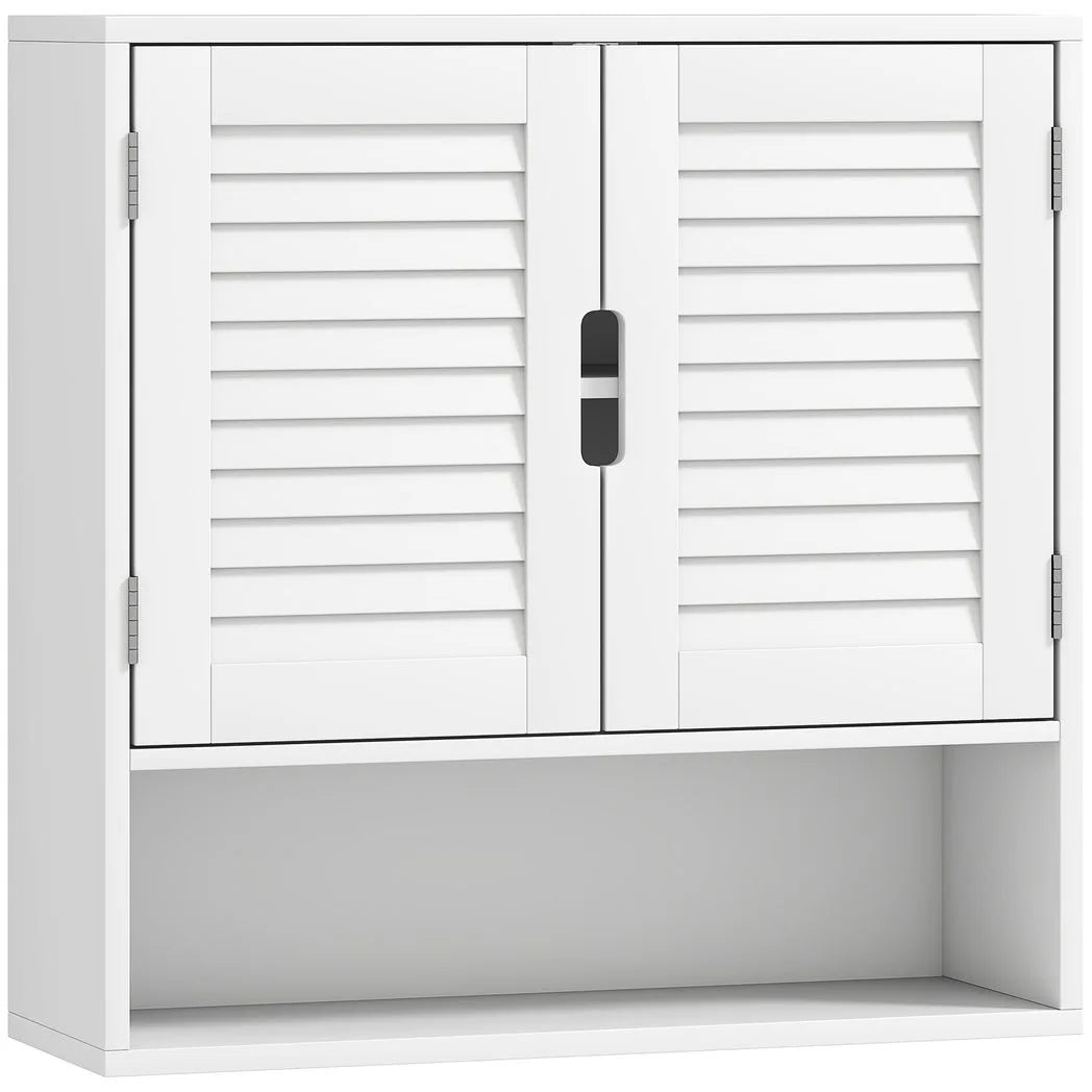 HOMCOM Bathroom Cabinet, Wall Mounted Storage Cabinet with Adjustable Shelves, 60 x 20 x 60 cm, White