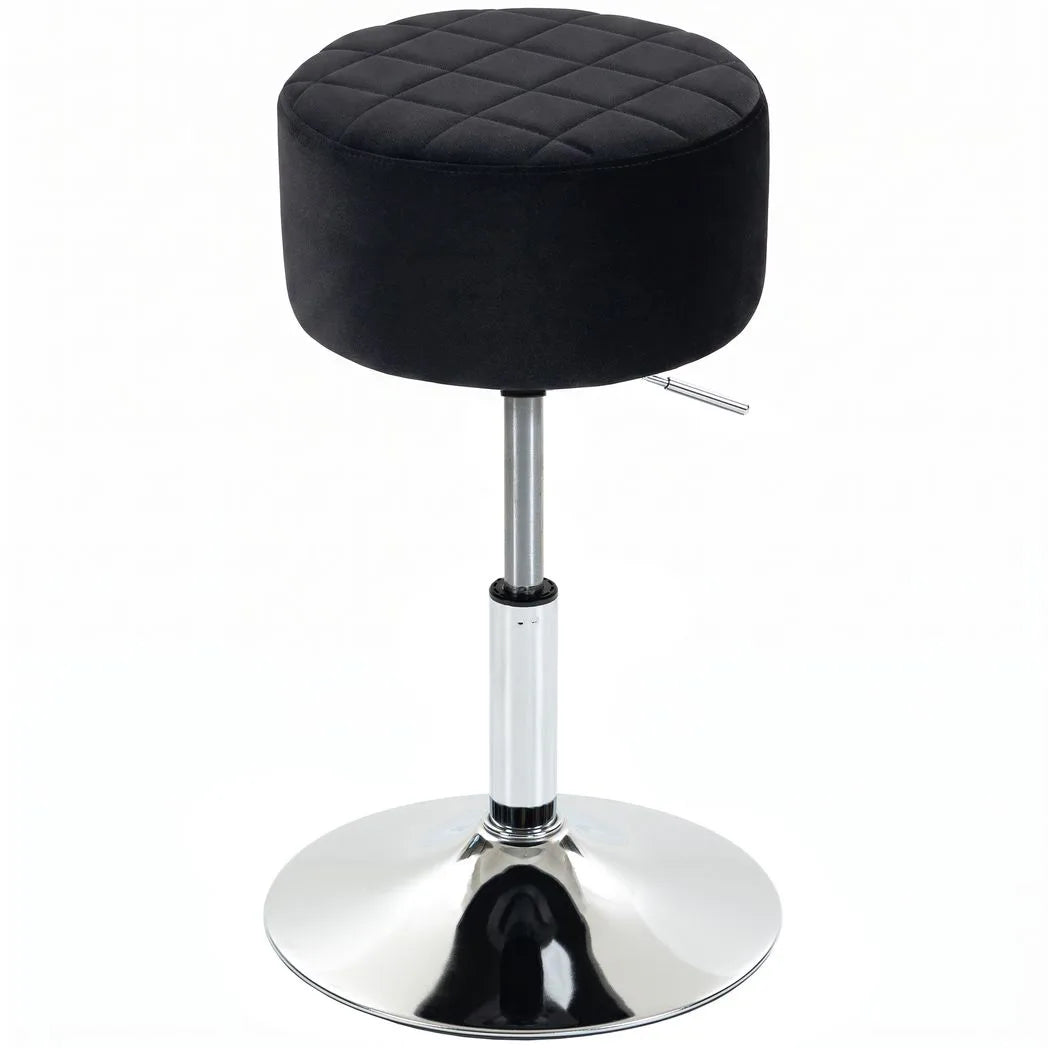 HOMCOM Bar Stool Adjustable Swivel Chair Velvet-Feel Seat 1 Piece, Black