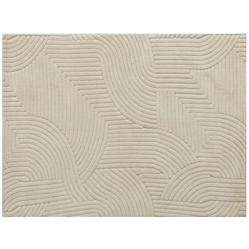 HOMCOM Modern Geometric Rug, Thick & Plush, Non-Slip, 230 x 160 cm, Cream, Living Room, Bedroom, Office