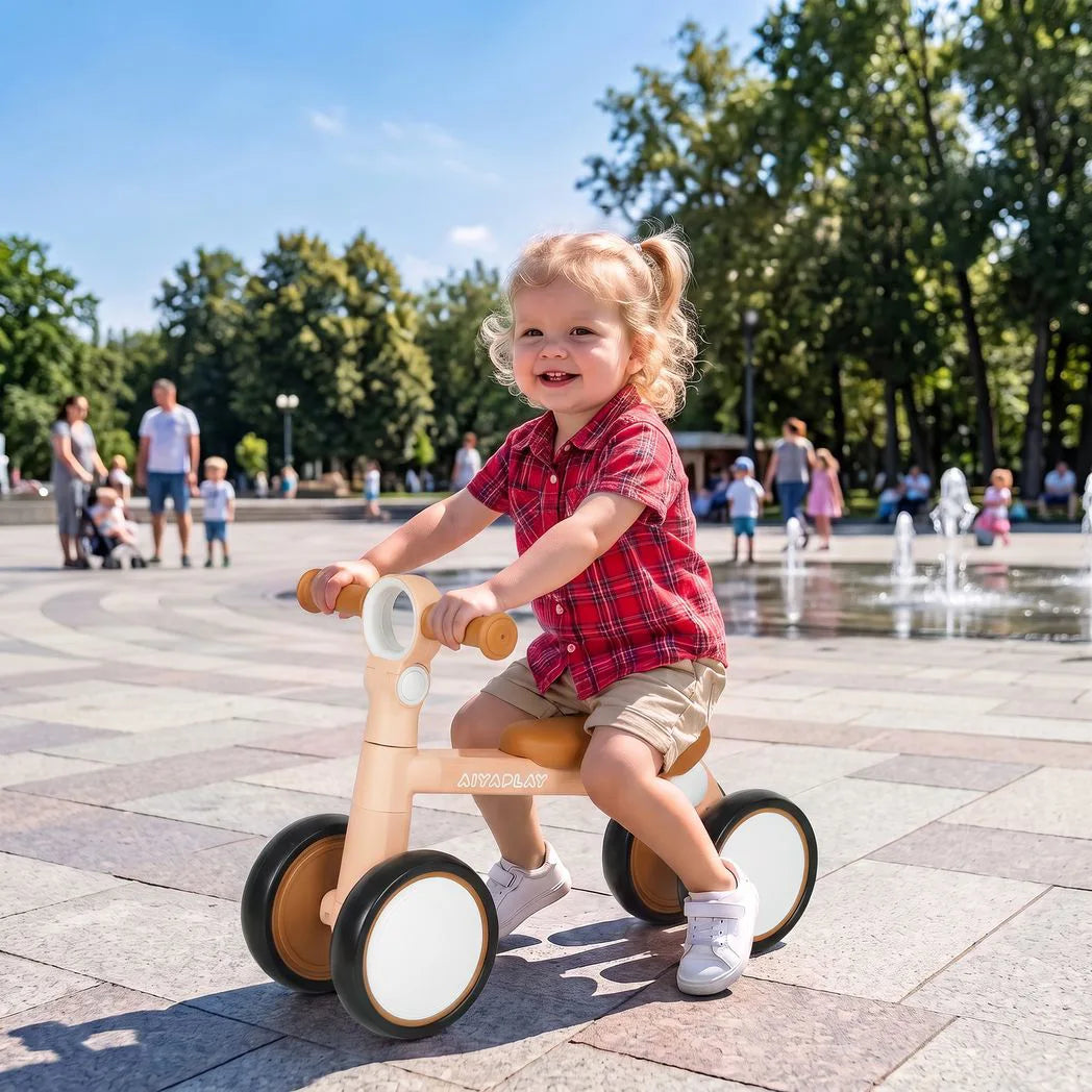 AIYAPLAY Balance Bike, Lightweight Baby Balance Bike with Foldable Design, Adjustable Seat, No Pedal for 1?2 Years, Pink